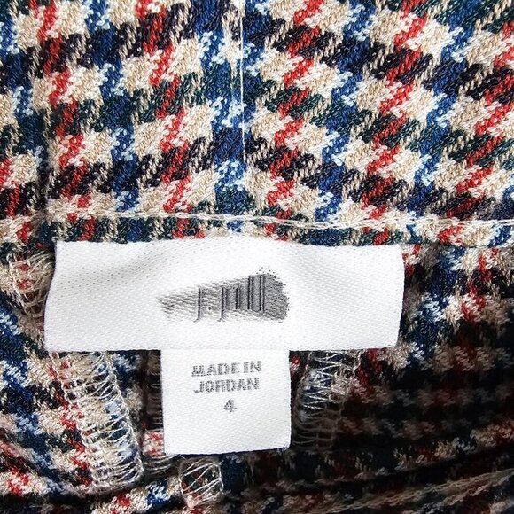 J. JILL Trousers Pants MULTICOLOR Houndstooth Plaid size 4 Pull On Preppy Twee - Picture 4 of 7